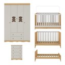 Ver mais imagens de Quarto de Bebê Completo Berço Americano 3 em 1 Colchão Doçura Multimóveis Mp4666 Madeirado/off