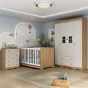 Ver imagem 2 de Quarto de Bebê Completo Berço Americano 3 em 1 Colchão Doçura Multimóveis Mp4666 Madeirado/off