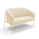 Ver imagem 2 de Sofá 2 Lugares Namoradeira Stella Industrial Alta Champanhe Suede Bege D03 - D’Rossi
