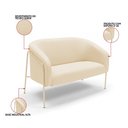 Ver imagem 3 de Sofá 2 Lugares Namoradeira Stella Industrial Alta Champanhe Suede Bege D03 - D’Rossi