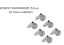Ver imagem 2 de Kit 6 Rodinhas Rodizios Fixos Transparente Rigida para Moveis 38mm