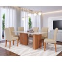 Ver imagem 2 de Mesa de Jantar Tampo de Vidro Off White Ester 1,80 com e 6 Cadeiras Maia Cinamomo/gengibre