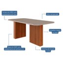 Ver imagem 5 de Mesa de Jantar Tampo de Vidro Off White Ester 1,80 com e 6 Cadeiras Maia Cinamomo/gengibre