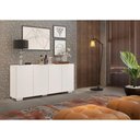 Ver imagem 2 de Aparador Buffet 4 Portas Com Pés Quadrados Veneza Multimóveis V3557 Branco Branco