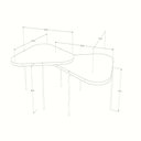 Ver imagem 3 de Kit 2 Mesa de Centro para Salas 65cm Palheta - Branco