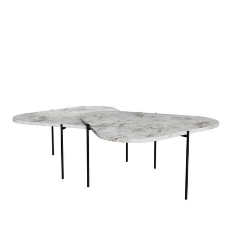 Kit 2 Mesa de Centro para Salas 65cm Palheta - Branco