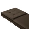 Puff Solteiro Marrom que Vira Cama com Rodízios e Bau para Sala Quarto Apartamento - 4