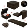 Puff Solteiro Marrom que Vira Cama com Rodízios e Bau para Sala Quarto Apartamento - 9