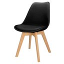 Ver imagem 1 de Cadeira Charles Eames Leda Design Wood Estofada Base Madeira Preta