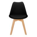 Ver mais imagens de Cadeira Charles Eames Leda Design Wood Estofada Base Madeira Preta
