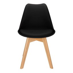 Cadeira Charles Eames Leda Design Wood Estofada Base Madeira Preta - 8