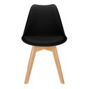 Ver mais imagens de Cadeira Charles Eames Leda Design Wood Estofada Base Madeira Preta