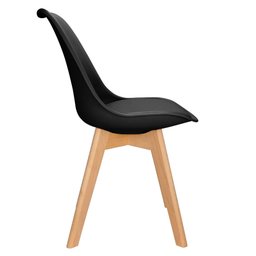 Cadeira Charles Eames Leda Design Wood Estofada Base Madeira Preta - 3