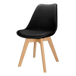 Cadeira Charles Eames Leda Design Wood Estofada Base Madeira Preta - 7