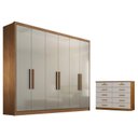 Ver imagem 1 de Guarda Roupa Casal Linea e Gaveteiro Milão com Chave Cumaru 25 Fendi - Novo Horizonte