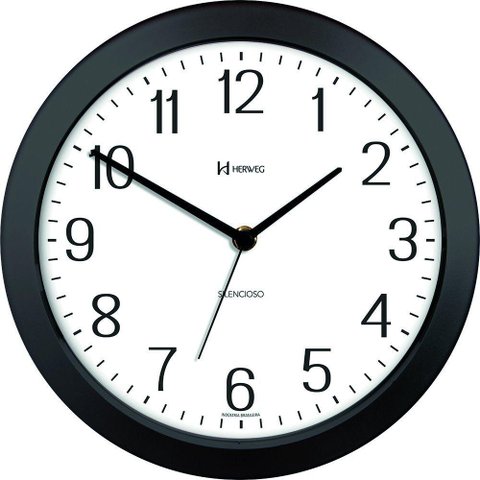 Relógio de Parede Herweg 660043 Silencioso 26cm Preto