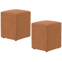 Ver imagem 1 de Kit 02 Puffs Quadrado Decorativo Sala De Estar L02 Bouclê Terracota - Lyam Decor