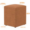 Ver imagem 3 de Kit 02 Puffs Quadrado Decorativo Sala De Estar L02 Bouclê Terracota - Lyam Decor
