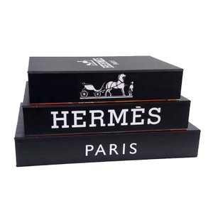 Kit 3 Caixas Livro Decorativa Porta Objetos Hermès Paris