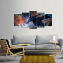 Ver imagem 1 de Quadro Samurai Jack Animes Mosaico 5 Peças 125x60