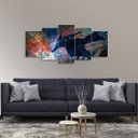 Ver imagem 4 de Quadro Samurai Jack Animes Mosaico 5 Peças 125x60