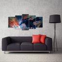 Ver imagem 3 de Quadro Samurai Jack Animes Mosaico 5 Peças 125x60