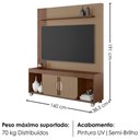 Ver imagem 2 de Estante Home TV Maragogi 2 Portas 3 Prateleiras 160cm Fendi Carvalho Bechara Móveis