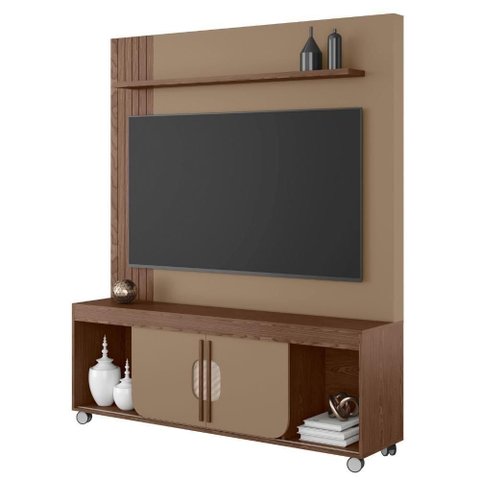 Estante Home TV Maragogi 2 Portas 3 Prateleiras 160cm Fendi Carvalho Bechara Móveis