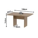 Ver imagem 3 de Mesa Reunião Escritório p/ 6 Lugares 136cm x 90cm Pés Painel Cor:Amêndoa