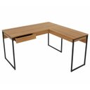 Ver imagem 3 de Mesa para Escritório Estilo Industrial em L 1,36m 1 Gaveta Me4157 Tecno Mobili - Amêndoa/preto