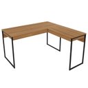 Ver imagem 4 de Mesa para Escritório Estilo Industrial em L 1,36m 1 Gaveta Me4157 Tecno Mobili - Amêndoa/preto