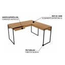 Ver imagem 6 de Mesa para Escritório Estilo Industrial em L 1,36m 1 Gaveta Me4157 Tecno Mobili - Amêndoa/preto
