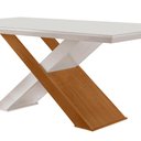 Ver imagem 2 de Mesa para Sala de Jantar Carol 180cm Em MDF e Vidro canto reto