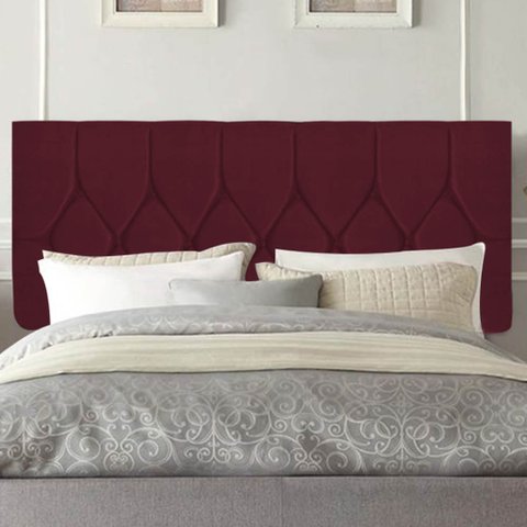 Painel Estofada Istambul Botão Capitonê 100cm Solteiro para Cama Box Quarto Suede Bordô - Gat Magazi