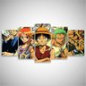 Quadro decorativo Luffy One Piece Mosaico 5 Peças 125x60 - 3