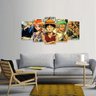 Quadro decorativo Luffy One Piece Mosaico 5 Peças 125x60 - 1