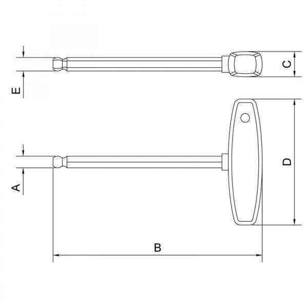 Chave Cabo T Ponta Hexagonal Abaulada 8x200mm Tramontina - 2