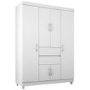 Ver imagem 1 de Guarda Roupa Casal 6 Portas 62020 Branco Rosa Flex Demobile