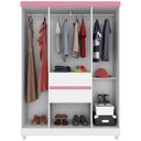 Ver imagem 6 de Guarda Roupa Casal 6 Portas 62020 Branco Rosa Flex Demobile
