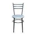 Ver imagem 2 de Cadeira para Mesa Epoxi Preta Craqueada Assento Floral:floral Gelo