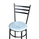 Ver imagem 4 de Cadeira para Mesa Epoxi Preta Craqueada Assento Floral:floral Gelo