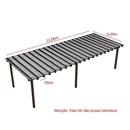 Kit Policarbonato Branco 4mm 12,00m X 6,00m - Perfis Naturais - 5