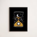 Ver imagem 1 de Quadro Decorativo Ampulheta Universo 24x18cm - com vidro:Madeira preta