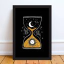Ver imagem 2 de Quadro Decorativo Ampulheta Universo 24x18cm - com vidro:Madeira preta