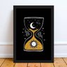 Quadro Decorativo Ampulheta Universo 24x18cm - com vidro:Madeira preta - 2
