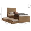 Ver imagem 4 de Bicama Solteiro Com Cama Auxiliar Bibox com Colchão Luara Castanho