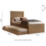Bicama Solteiro Com Cama Auxiliar Bibox com Colchão Luara Castanho - 4