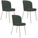 Ver imagem 1 de Kit 04 Cadeiras para Sala de Jantar Cozinha Estofada Gavi Arena L02 Linho Verde Musgo - Lyam Decor