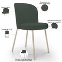 Ver imagem 4 de Kit 04 Cadeiras para Sala de Jantar Cozinha Estofada Gavi Arena L02 Linho Verde Musgo - Lyam Decor