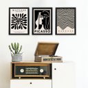 Ver imagem 2 de Kit 3 Quadros Artes Matisse Picasso Bauhaus 24x18cm:madeira Preta